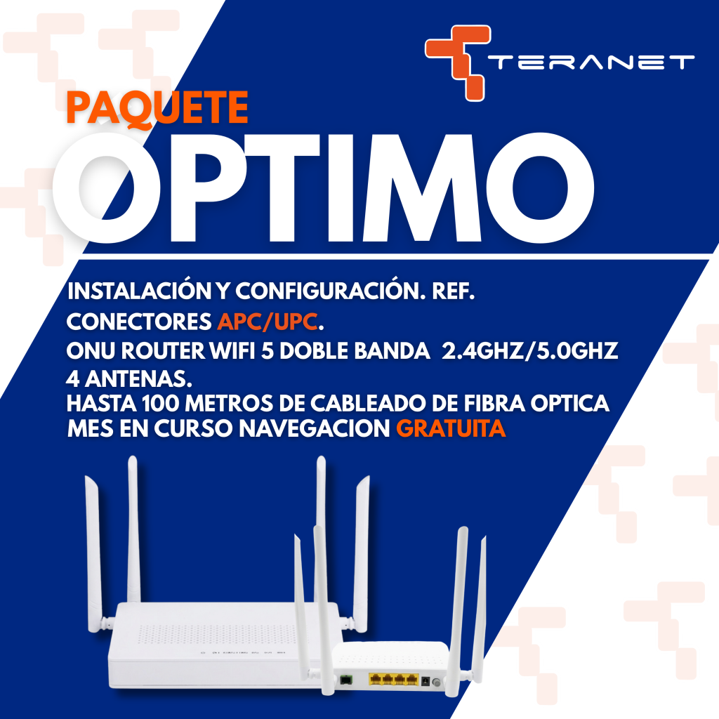 Paquete óptimo internet