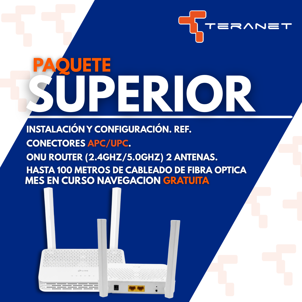 Paquete superior de fibra óptica