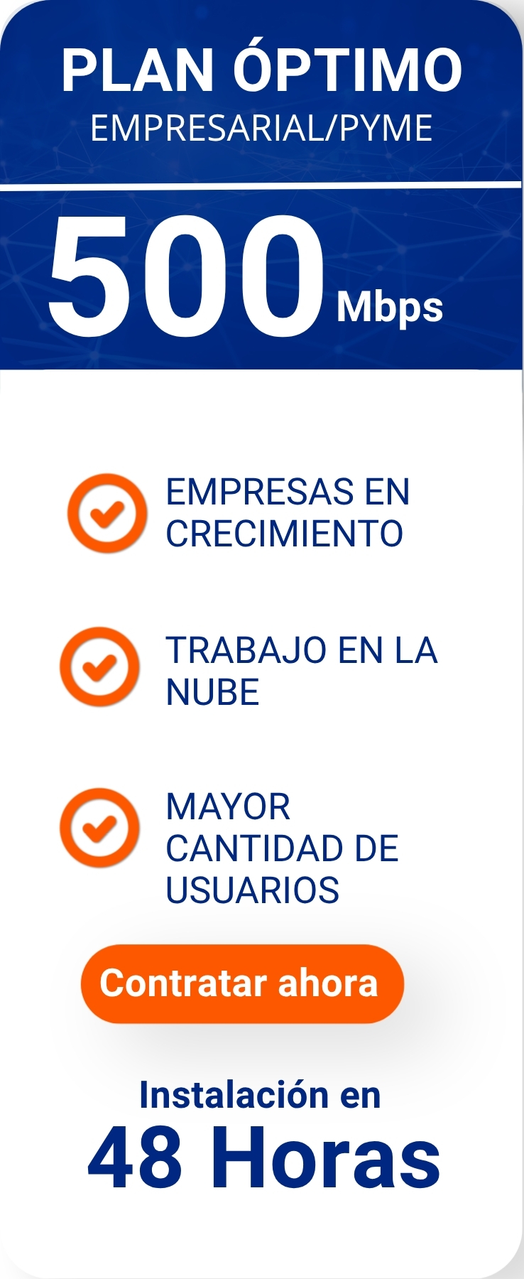 Planes fibra optica pyme 500mbps